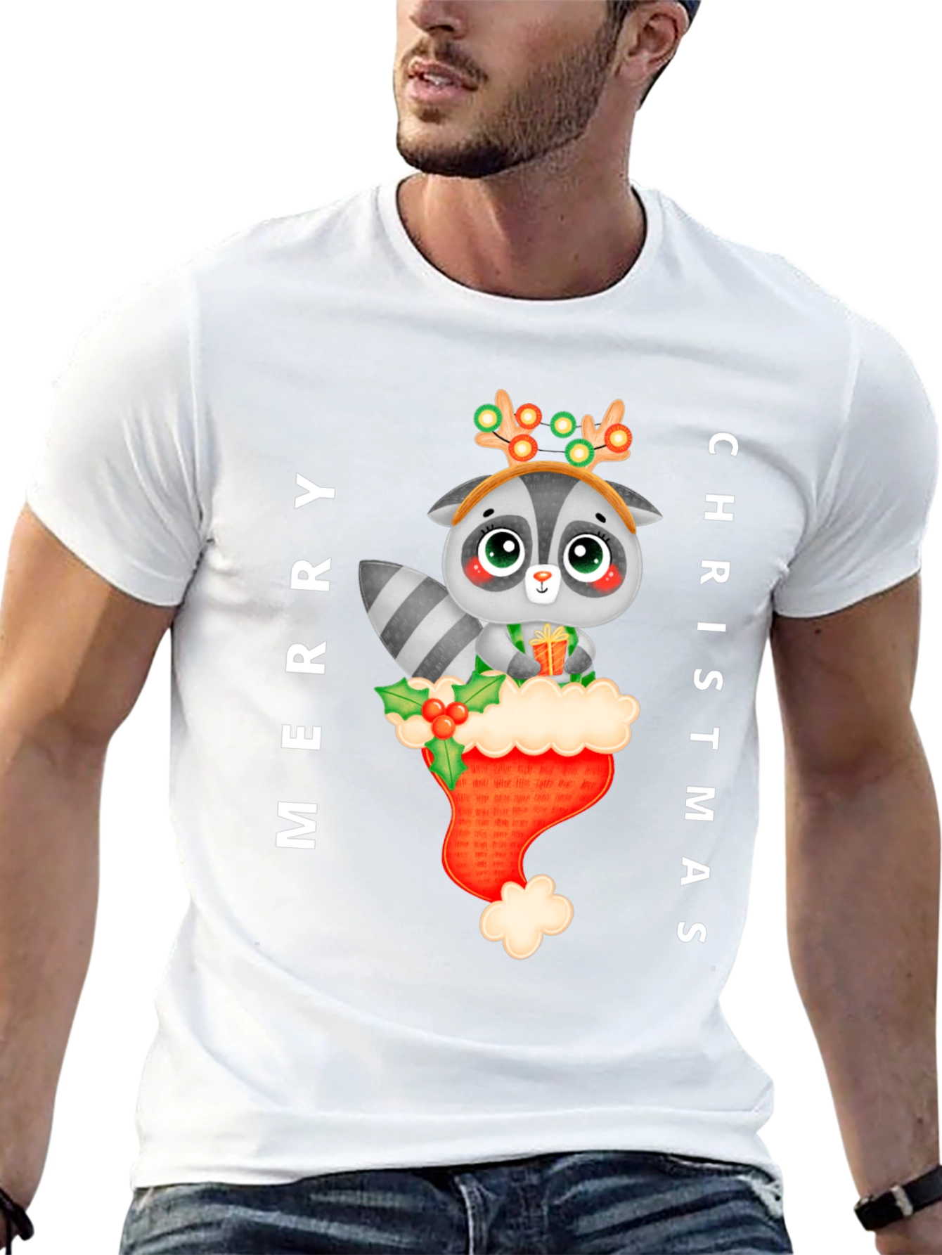 Merry Christmas Raccoon T-Shirt
