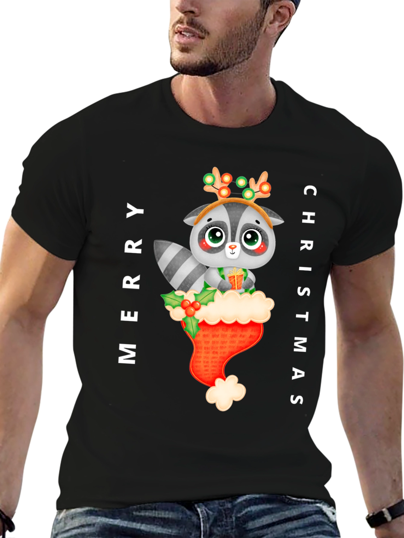 Merry Christmas Raccoon T-Shirt