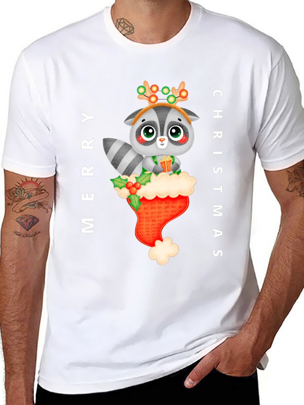 Merry Christmas Raccoon T-Shirt