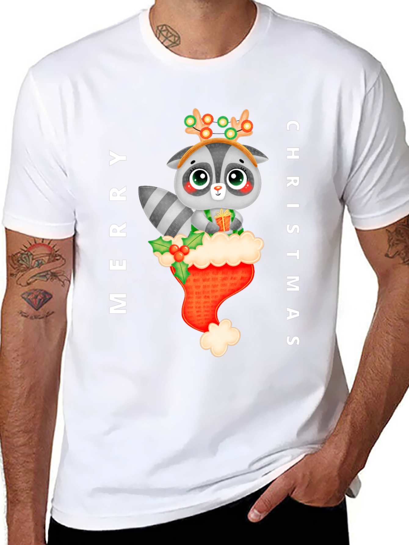Merry Christmas Raccoon T-Shirt
