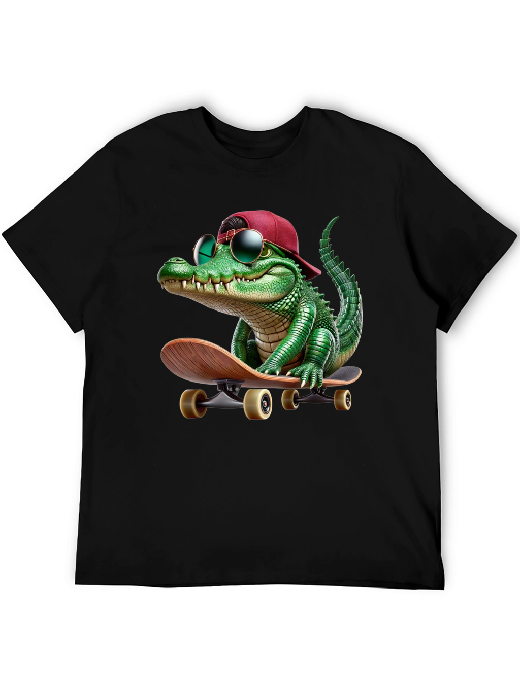 Cool Alligator Skateboarder Graphic Tee