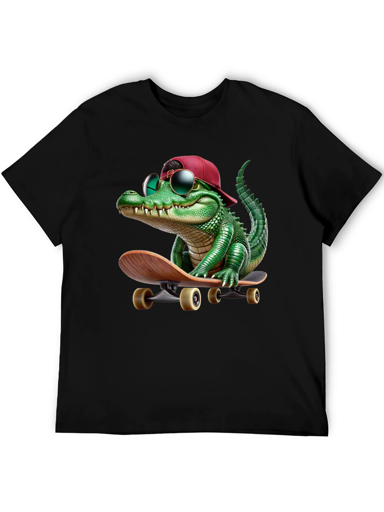 Cool Alligator Skateboarder Graphic Tee