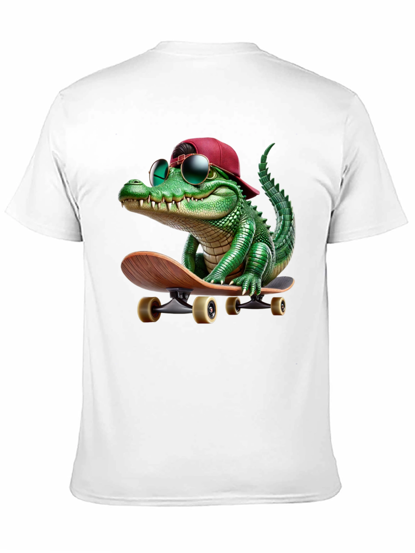 Cool Alligator Skateboarder Graphic Tee
