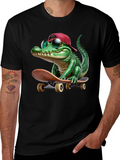 Cool Alligator Skateboarder Graphic Tee