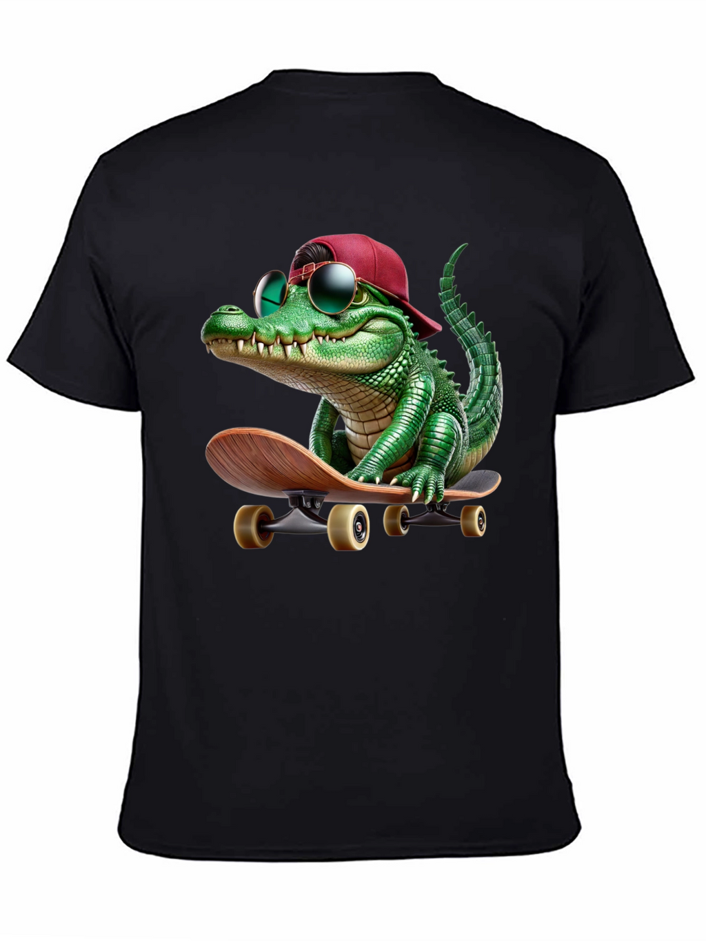 Cool Alligator Skateboarder Graphic Tee