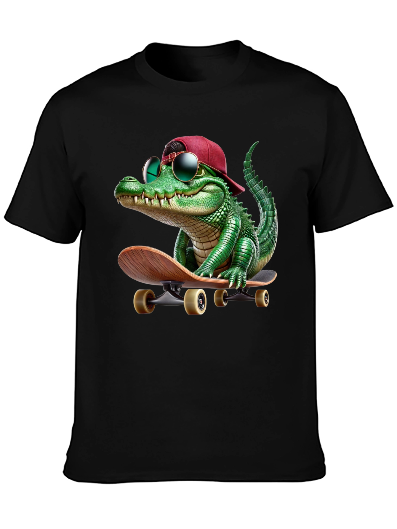 Cool Alligator Skateboarder Graphic Tee