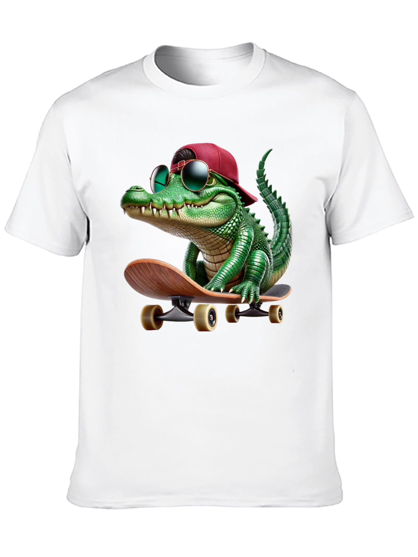 Cool Alligator Skateboarder Graphic Tee