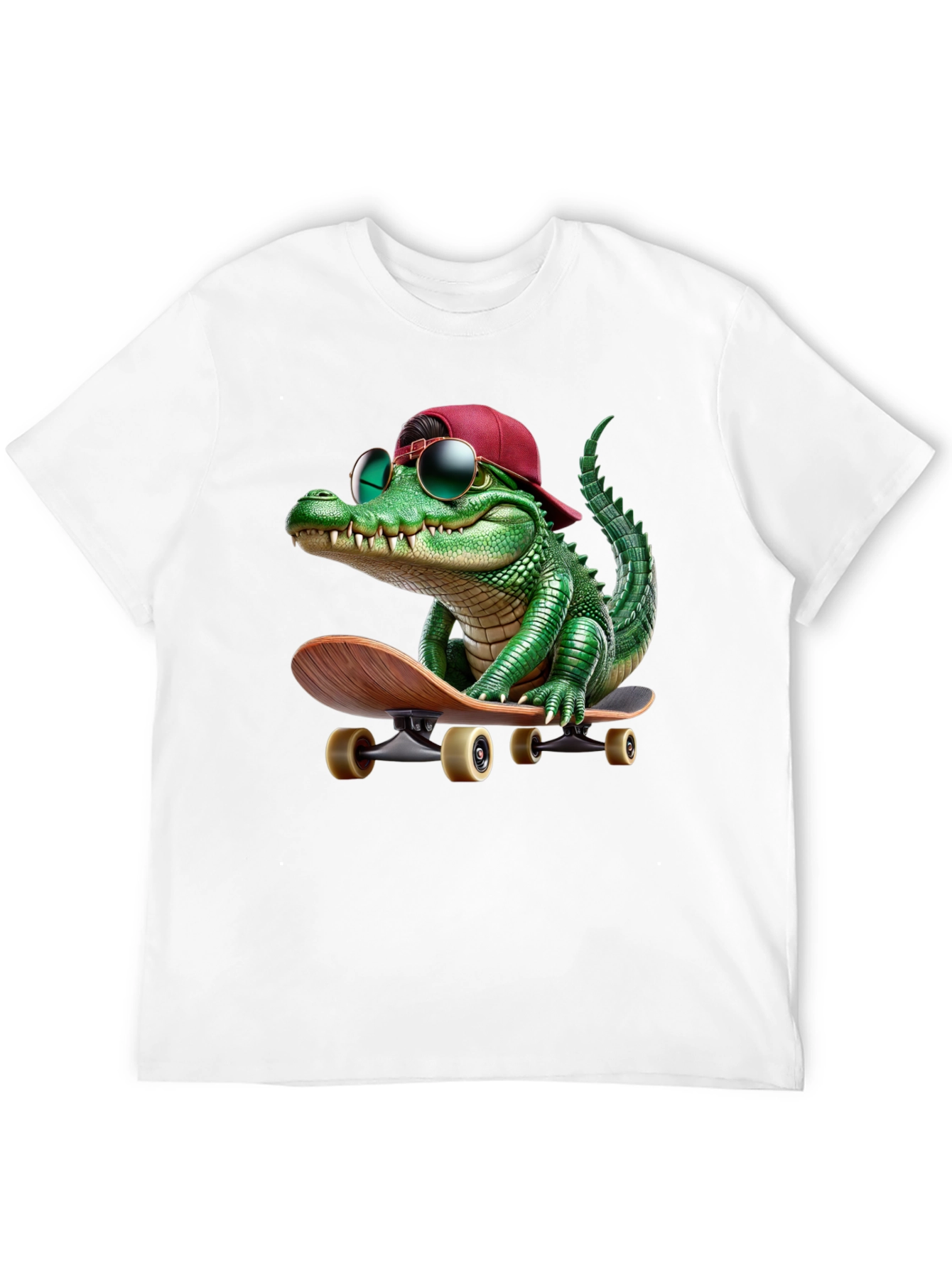 Cool Alligator Skateboarder Graphic Tee