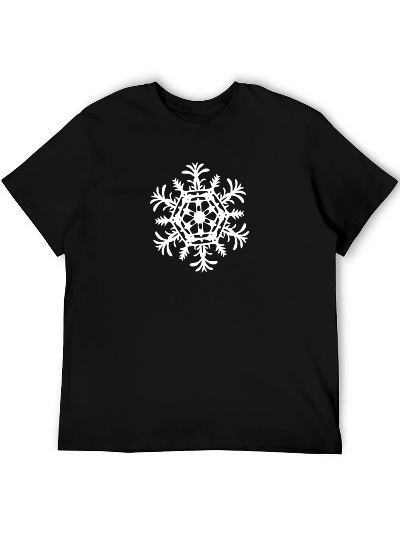 Snowflake Graphic Tee - Black Cotton Blend