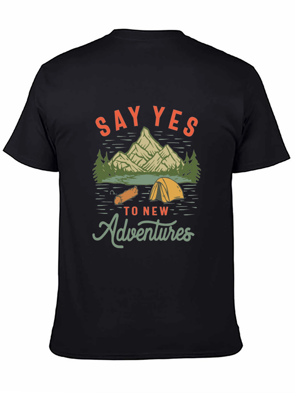 Adventure Awaits: Say Yes Black Graphic Tee