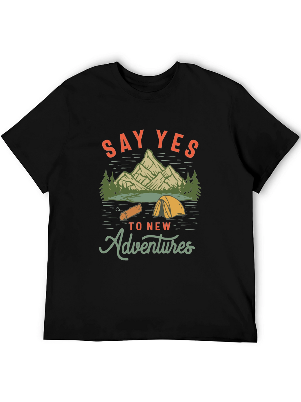 Adventure Awaits: Say Yes Black Graphic Tee