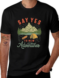 Adventure Awaits: Say Yes Black Graphic Tee