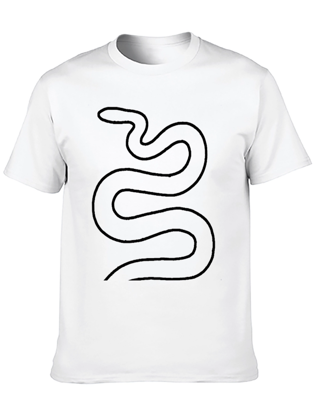 Mens Black T-Shirt with Minimalist Snake Design