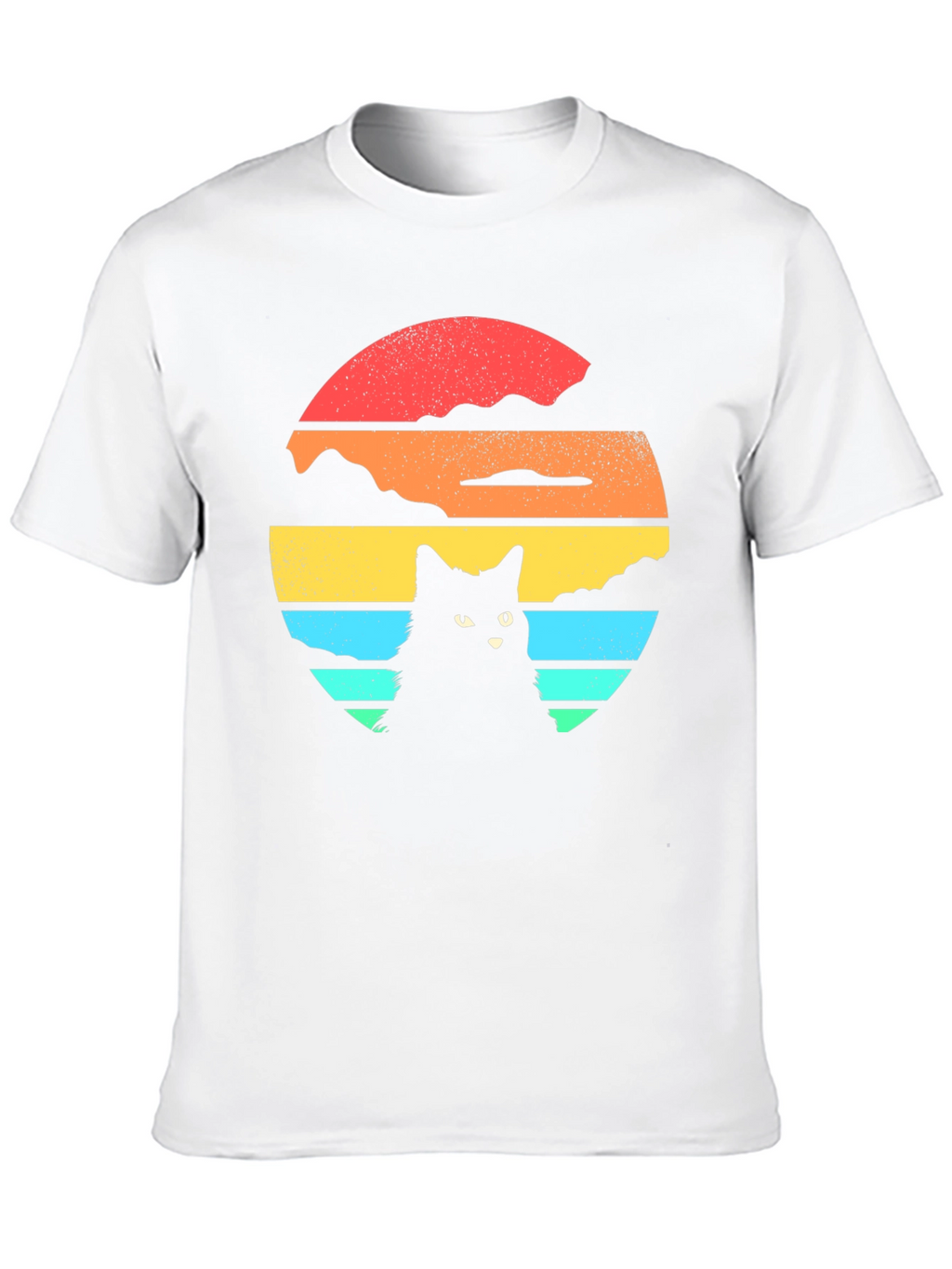 Retro Cat Sunset Graphic T-Shirt