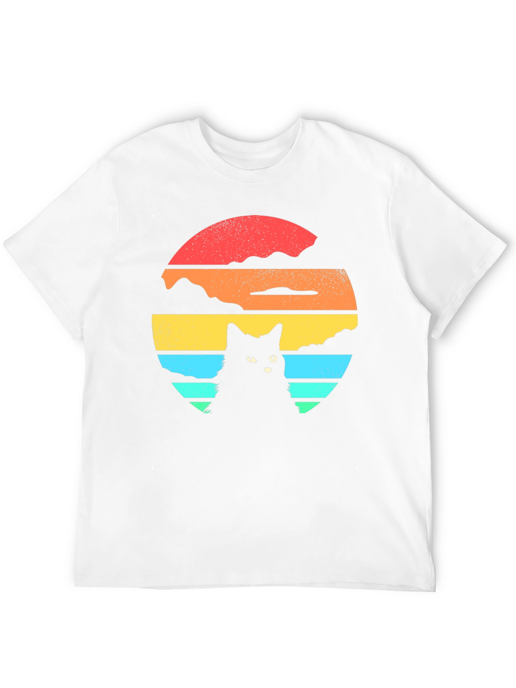 Retro Cat Sunset Graphic T-Shirt