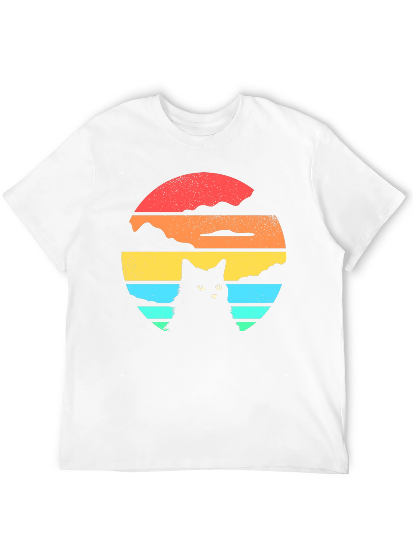 Retro Cat Sunset Graphic T-Shirt