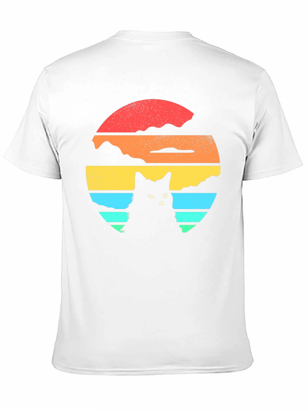 Retro Cat Sunset Graphic T-Shirt
