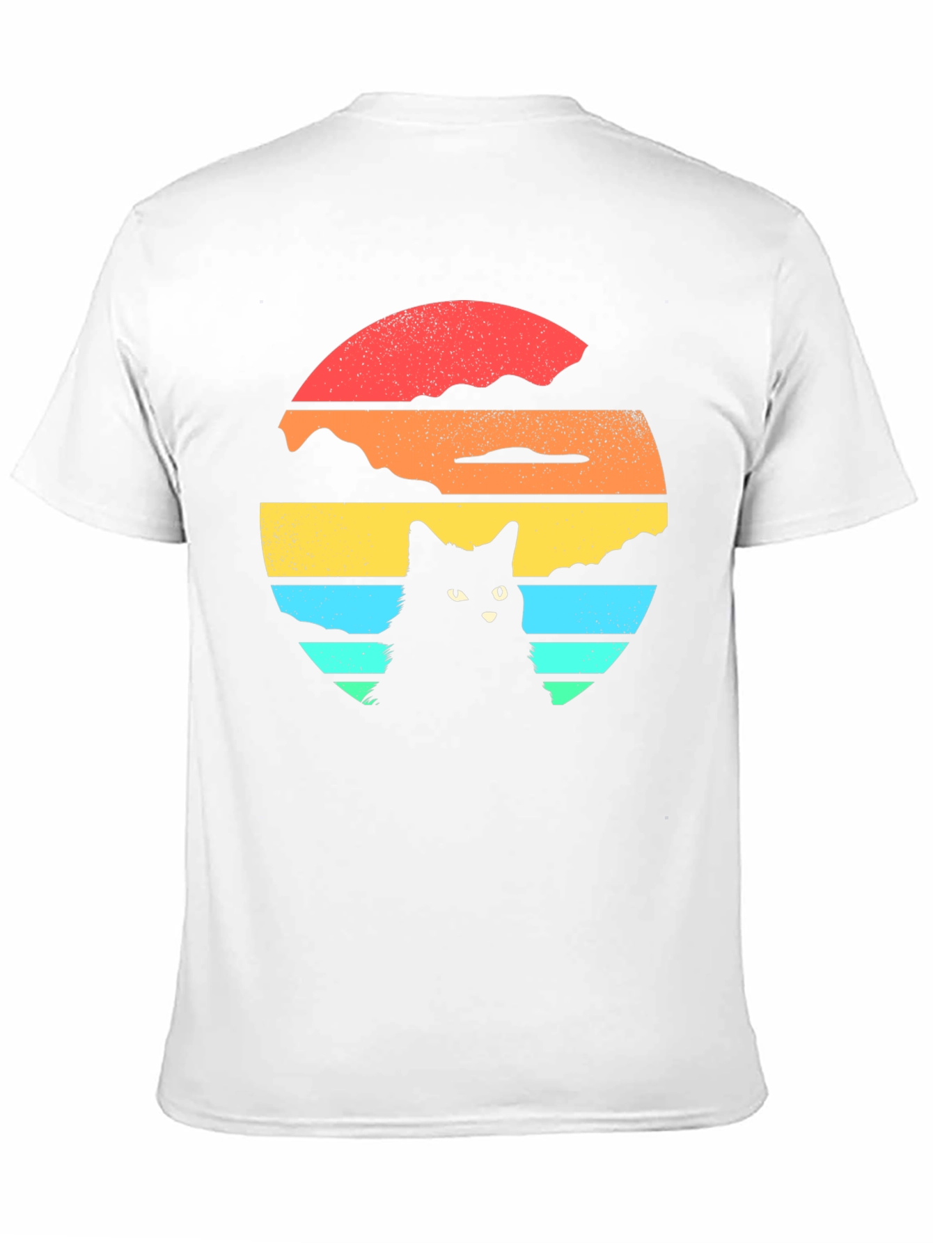 Retro Cat Sunset Graphic T-Shirt