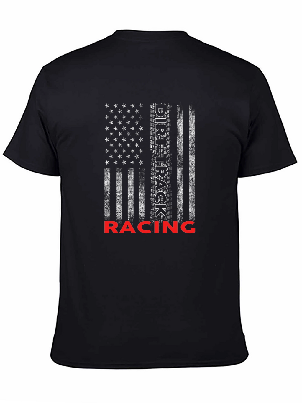 Dirt Track Racing Flag T-Shirt - Black