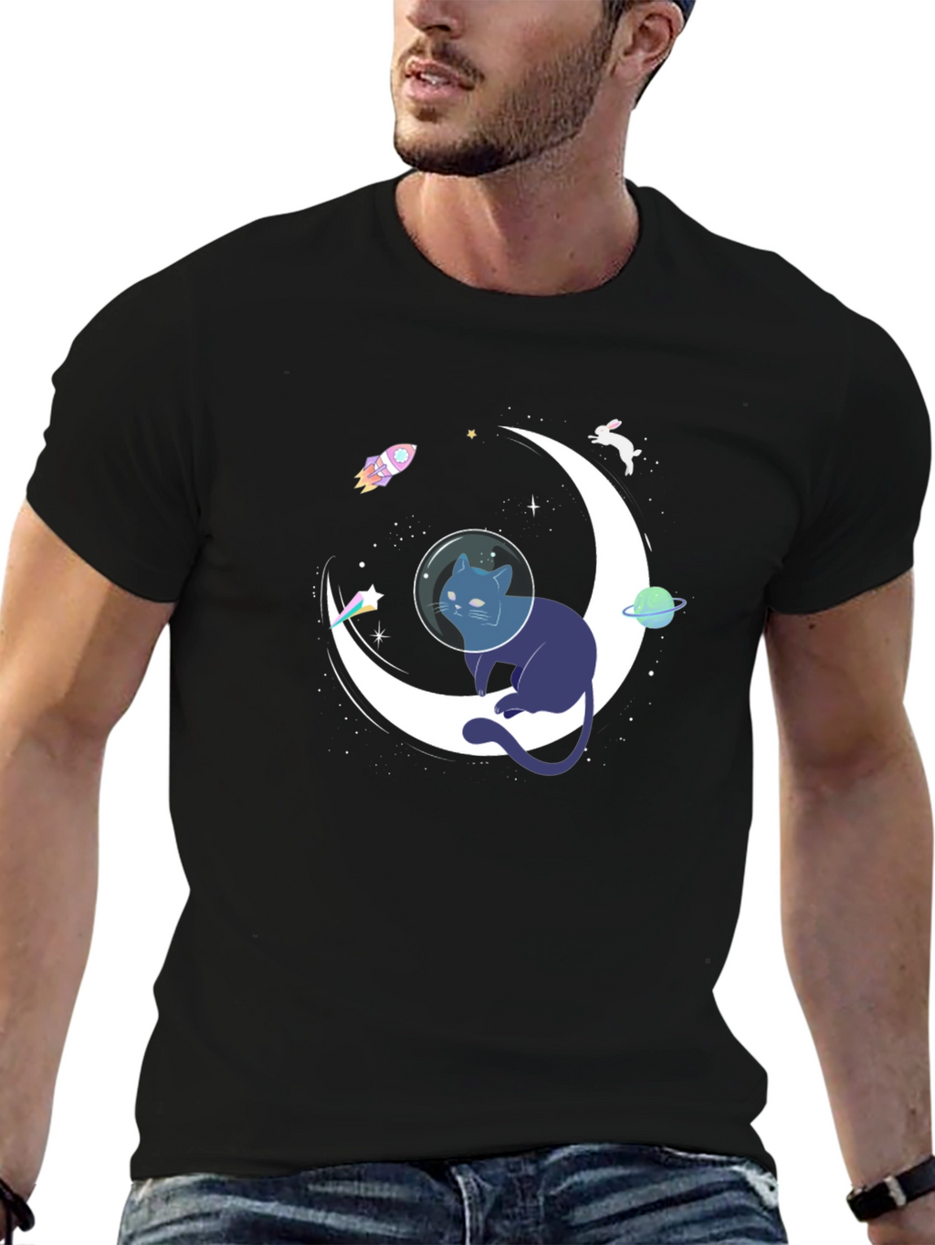 Cosmic Cat T-Shirt - Space Adventure Tee