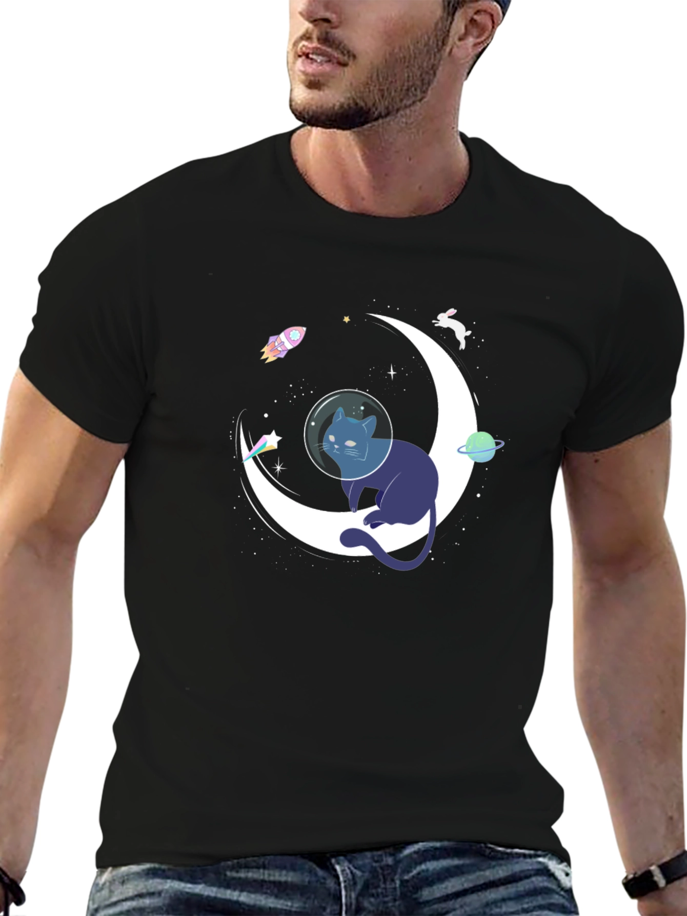 Cosmic Cat T-Shirt - Space Adventure Tee