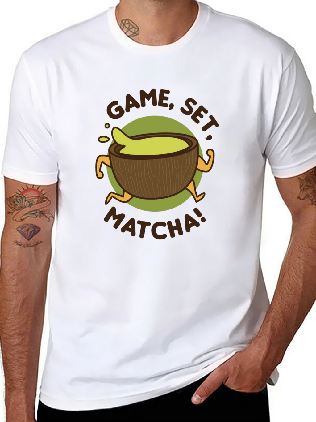 Game Set Matcha! Black Graphic Tee