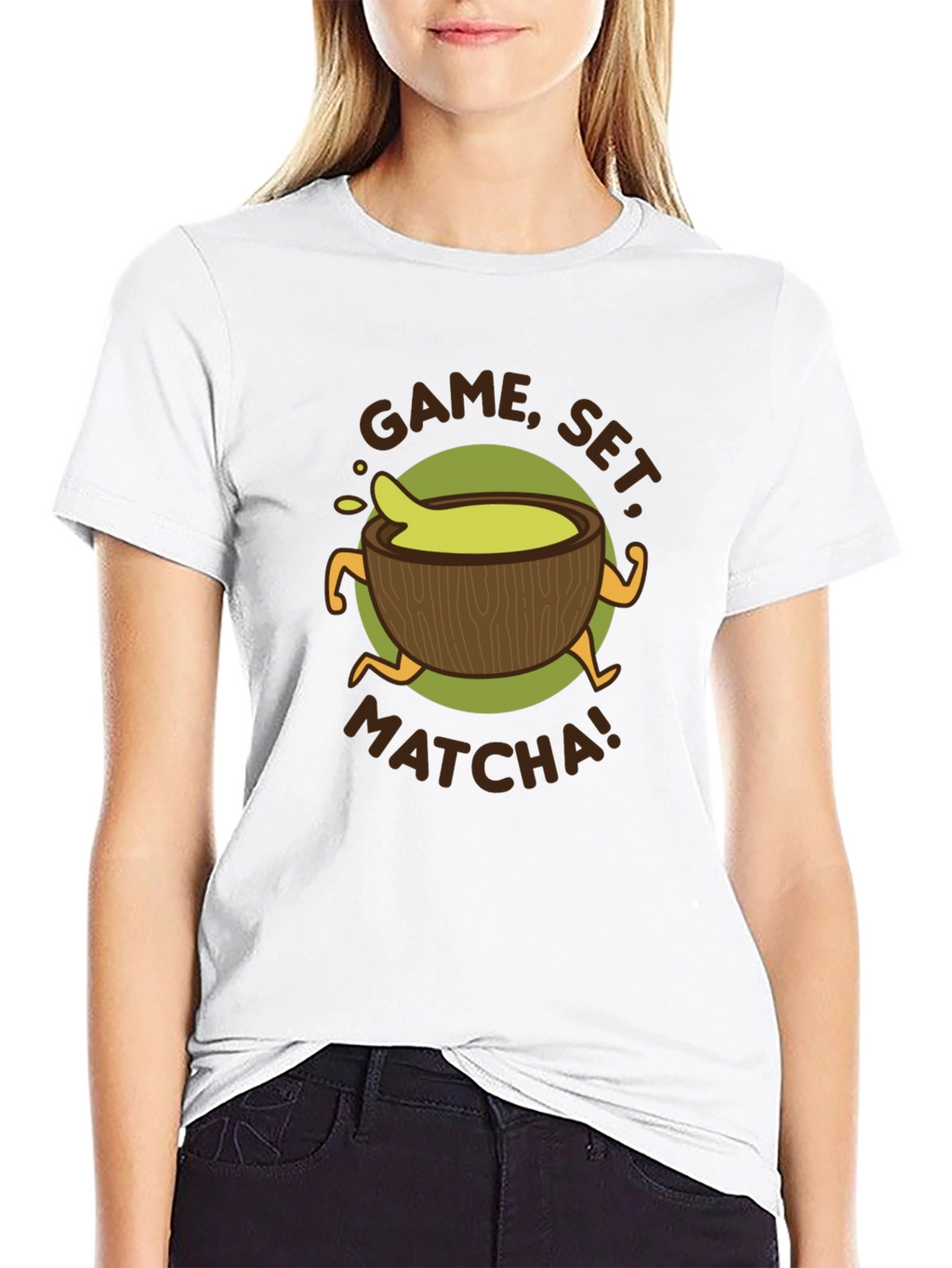 Game Set Matcha! Black Graphic Tee