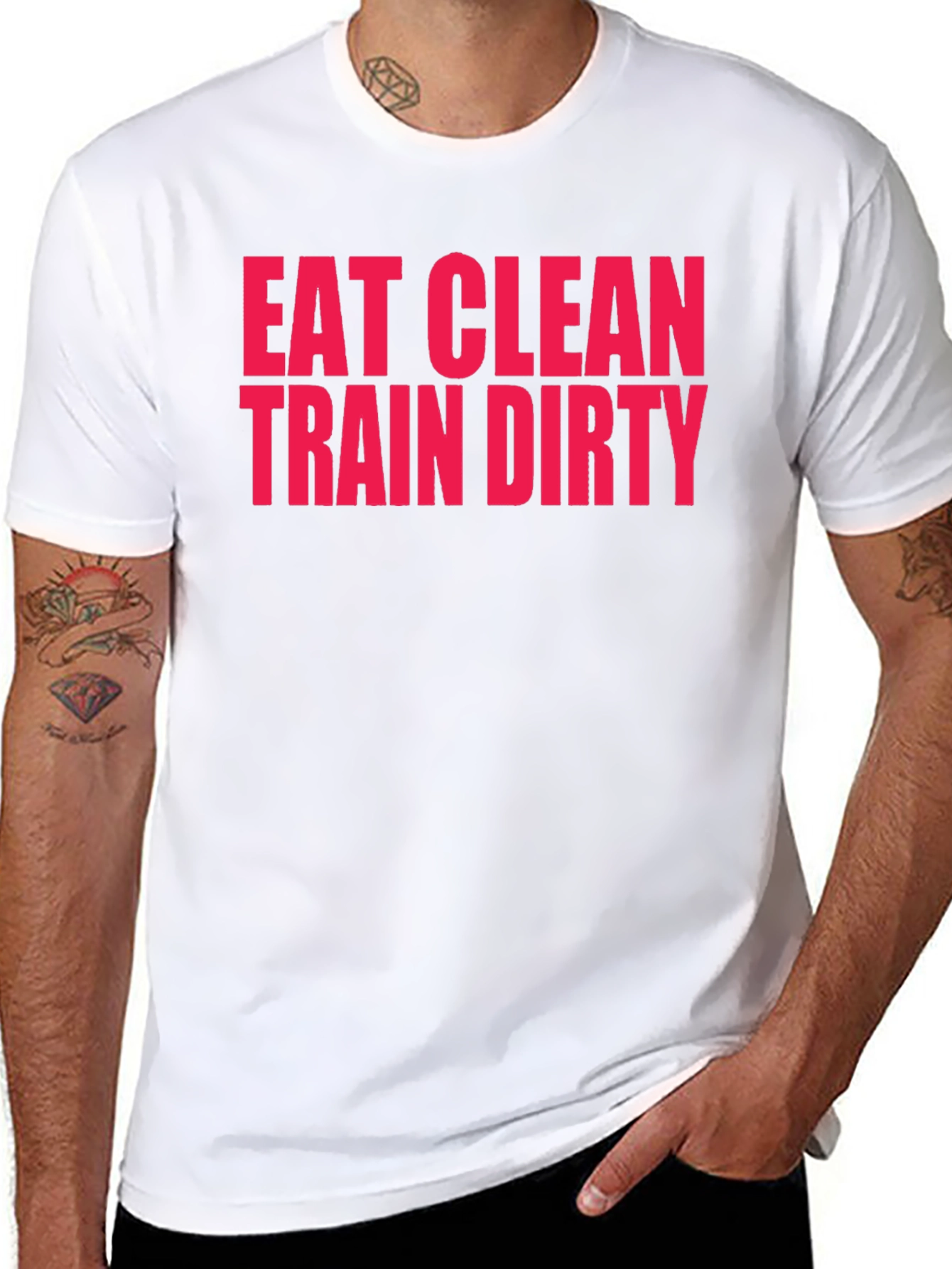 Eat Clean Train Dirty Black Graphic T-Shirt