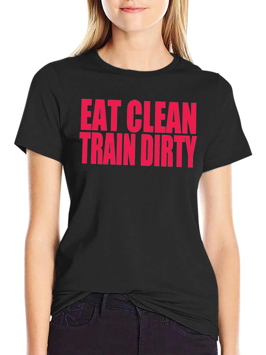 Eat Clean Train Dirty Black Graphic T-Shirt