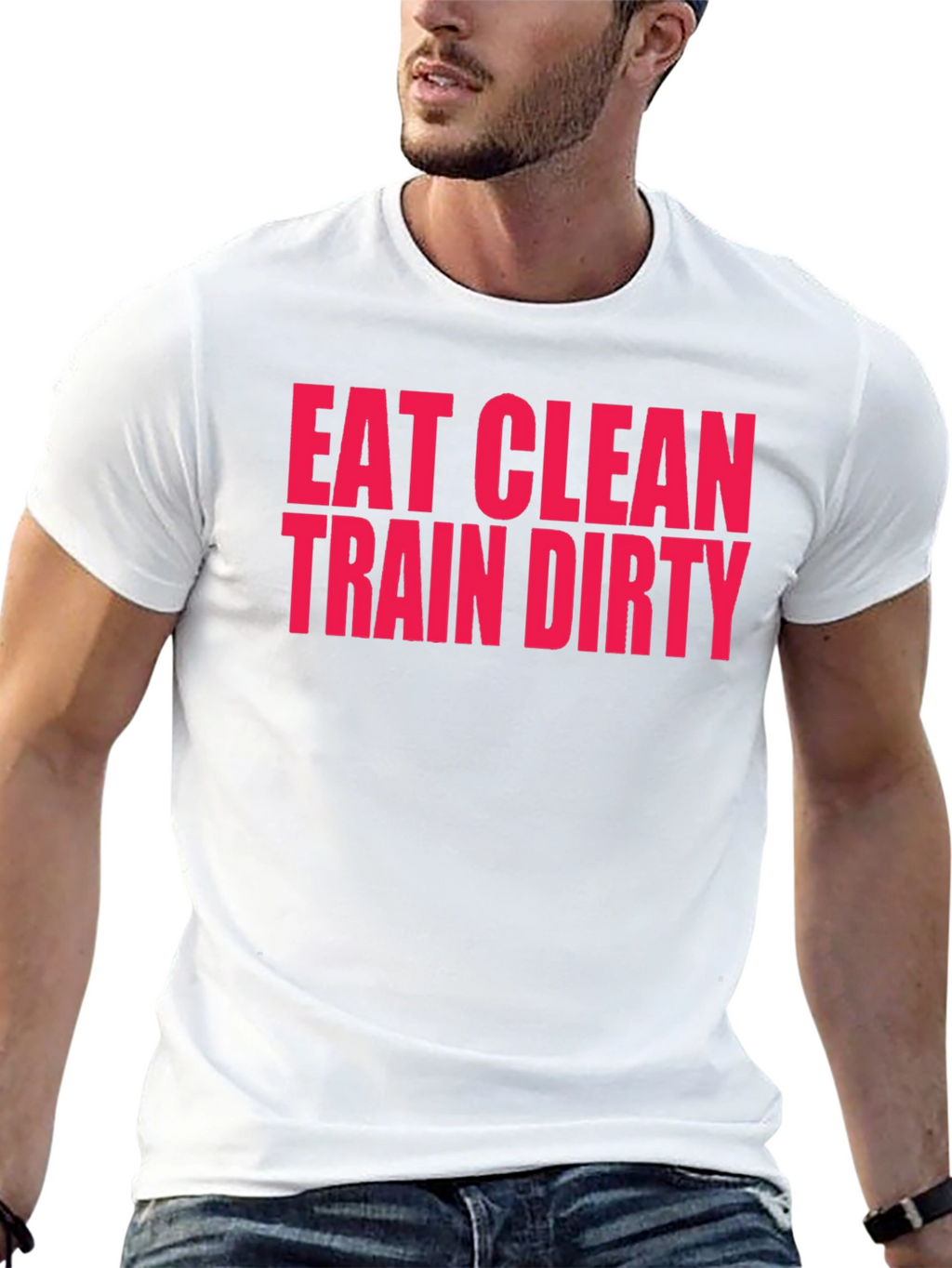 Eat Clean Train Dirty Black Graphic T-Shirt