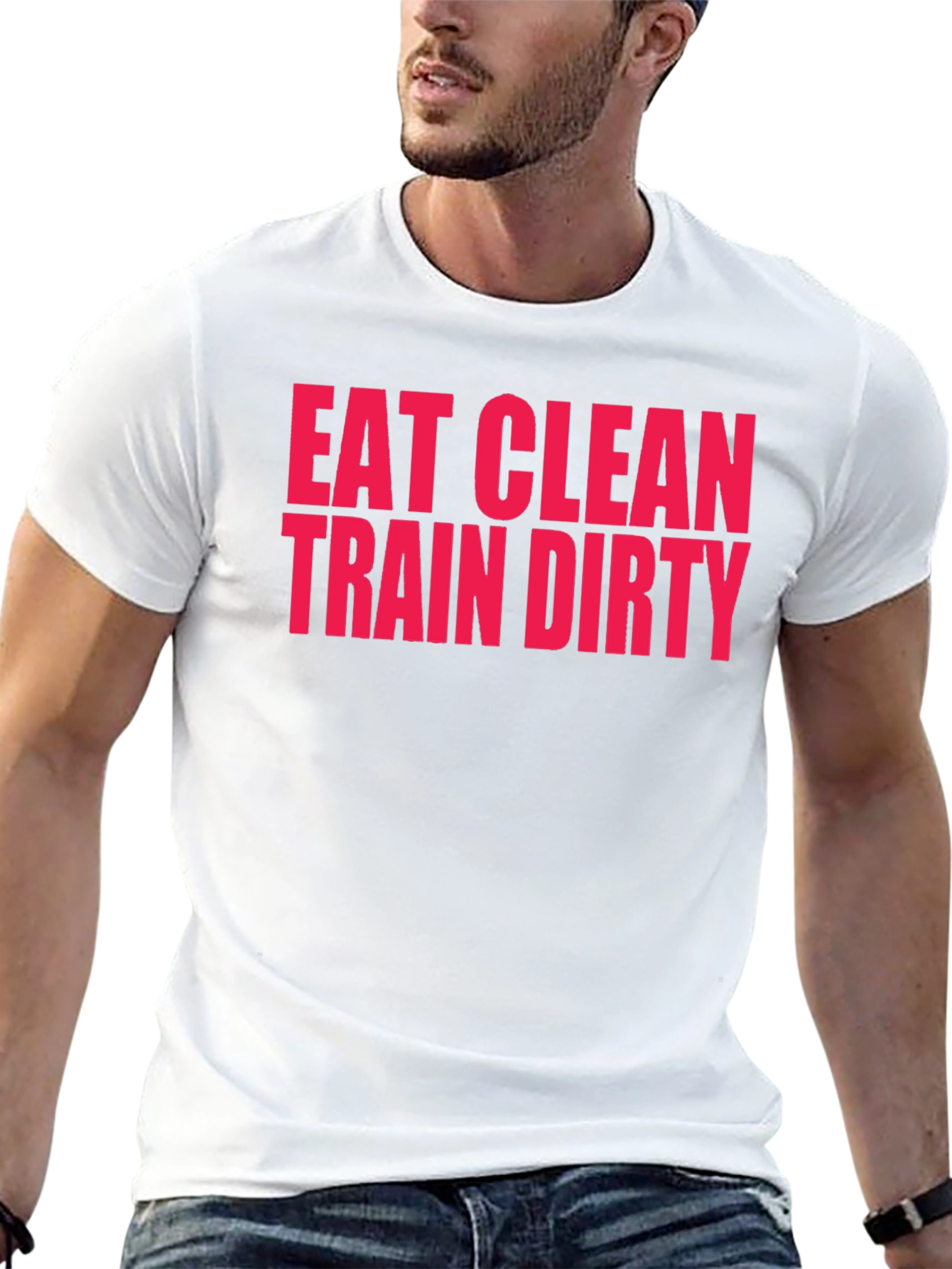 Eat Clean Train Dirty Black Graphic T-Shirt