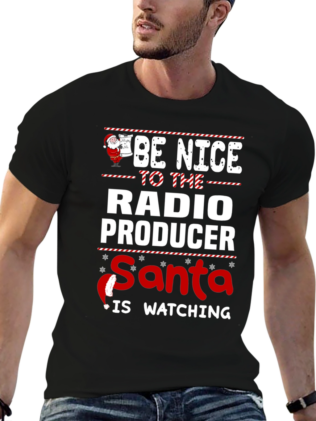 Be Nice to the Radio Producer Santa T-Shirt