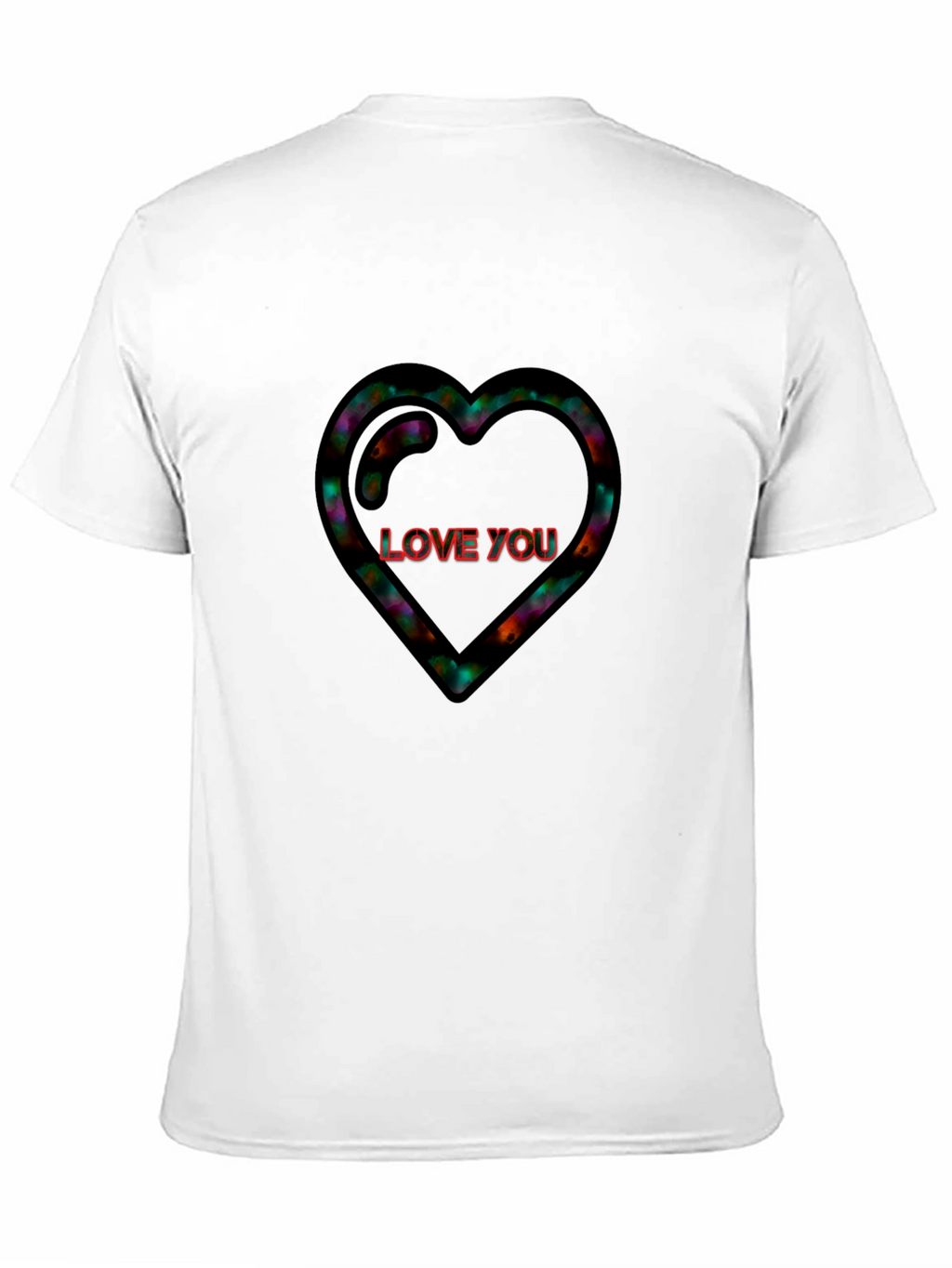 Heart Love You Black T-Shirt
