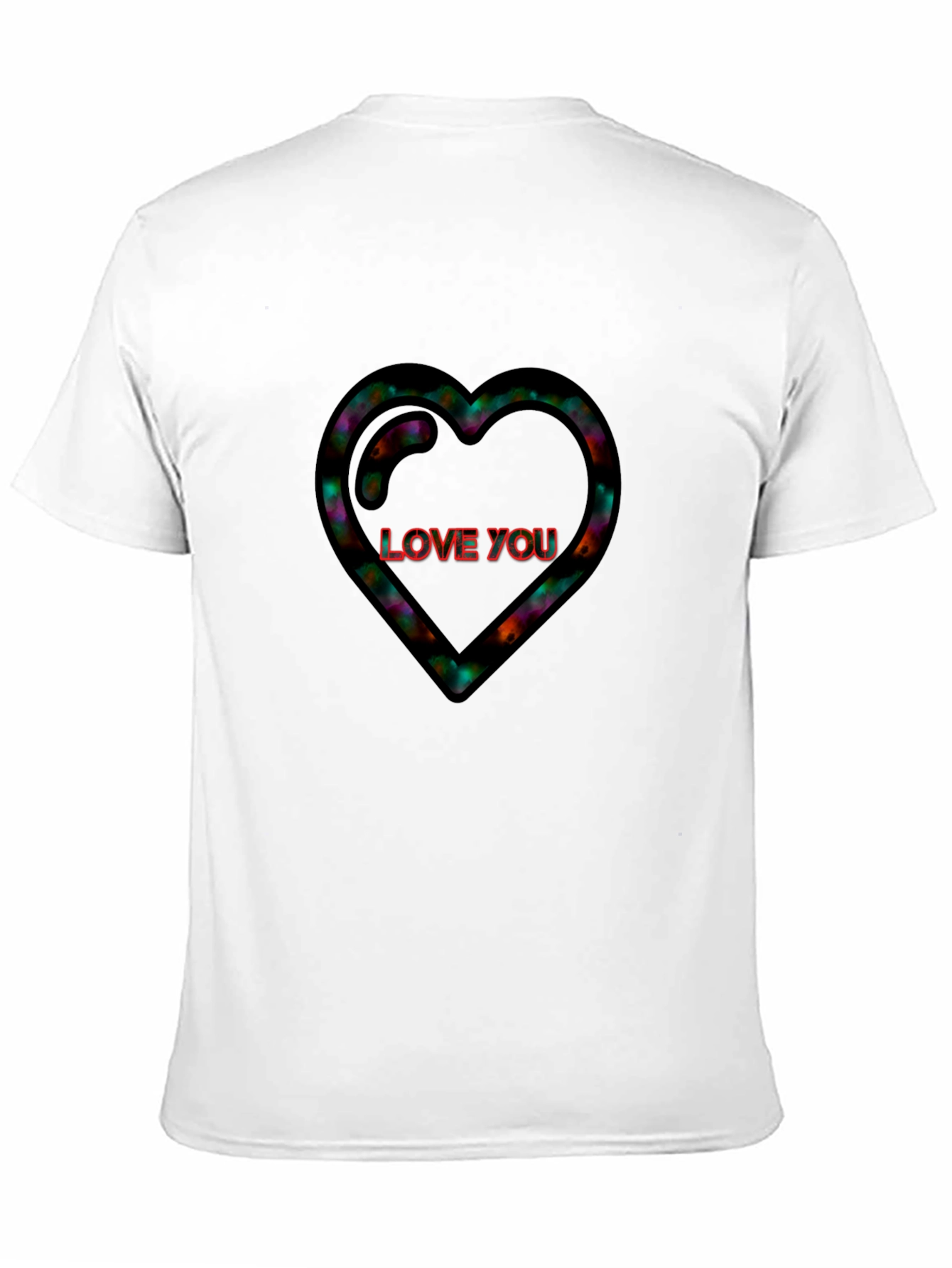 Heart Love You Black T-Shirt