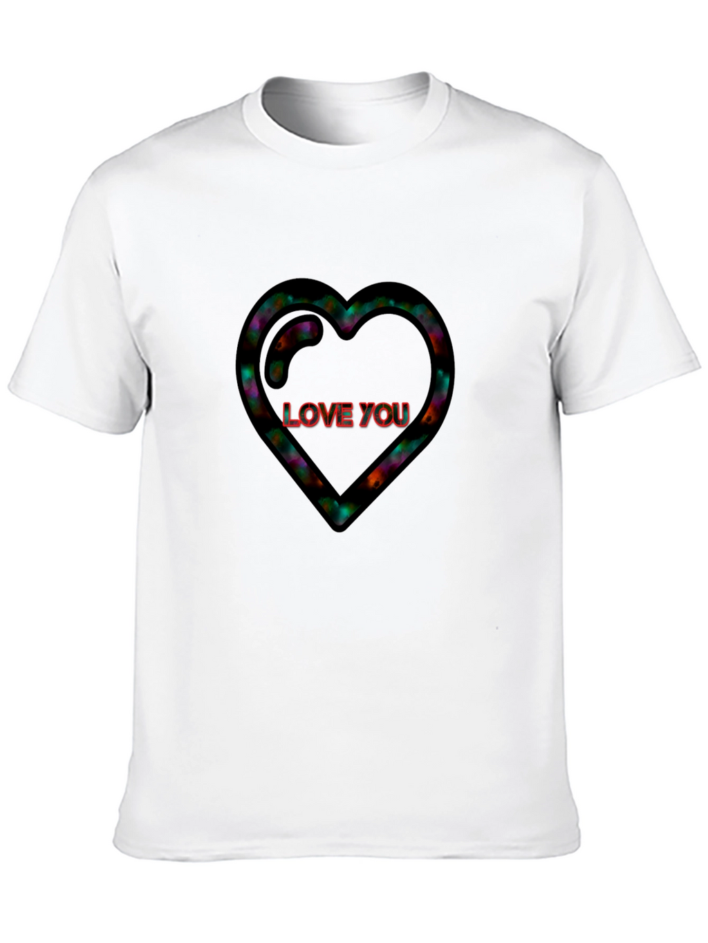Heart Love You Black T-Shirt