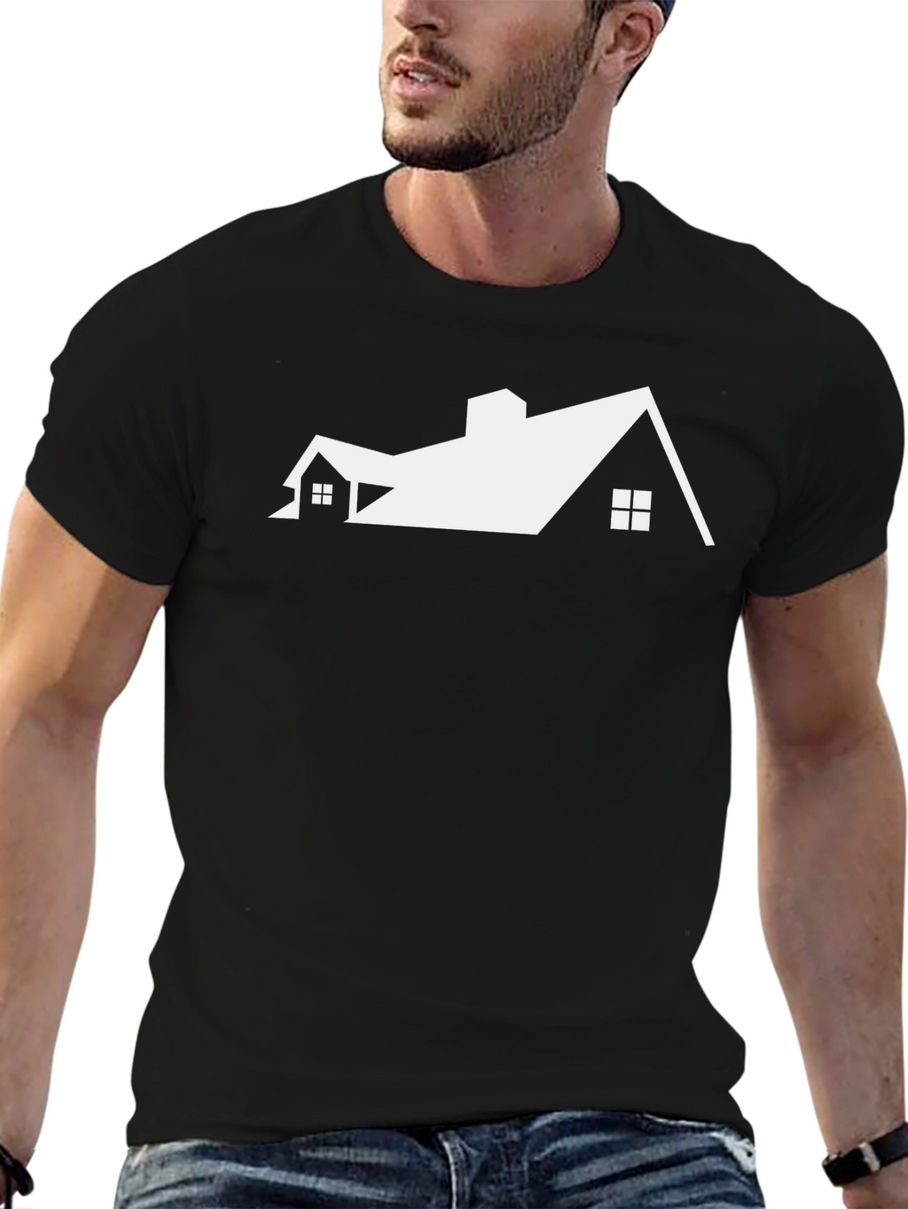 House Roof Graphic Tee - Modern Architect Style