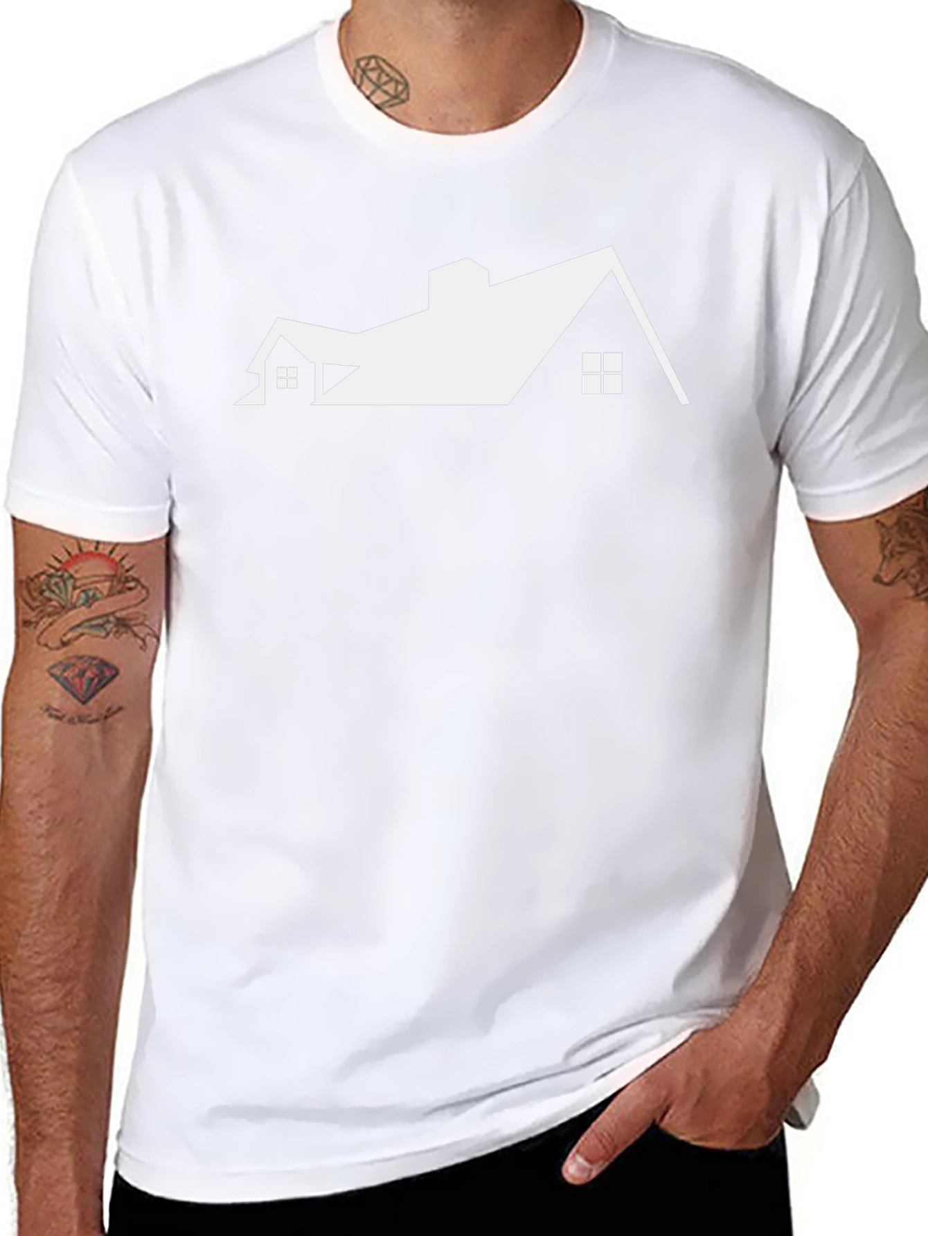 House Roof Graphic Tee - Modern Architect Style