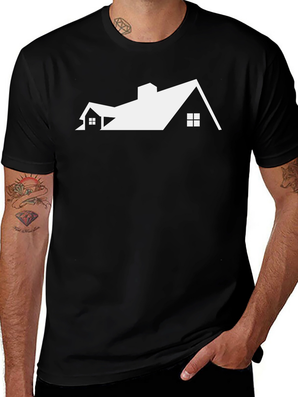 House Roof Graphic Tee - Modern Architect Style