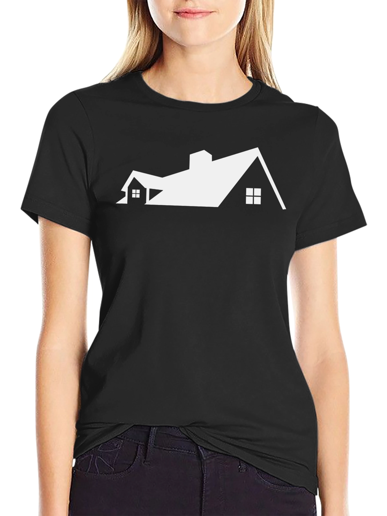 House Roof Graphic Tee - Modern Architect Style