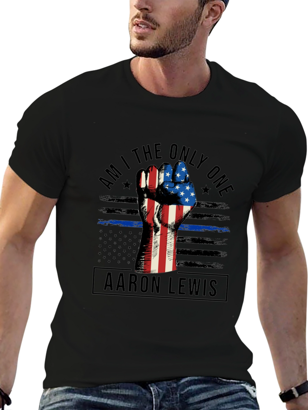 Aaron Lewis Tee - Patriotic Fist Graphic