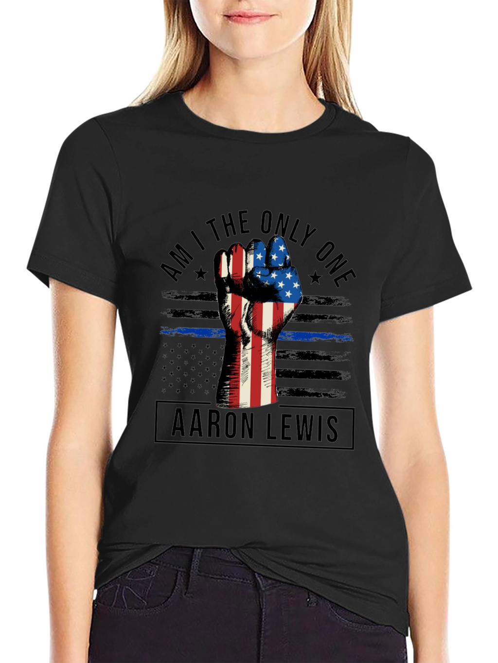 Aaron Lewis Tee - Patriotic Fist Graphic