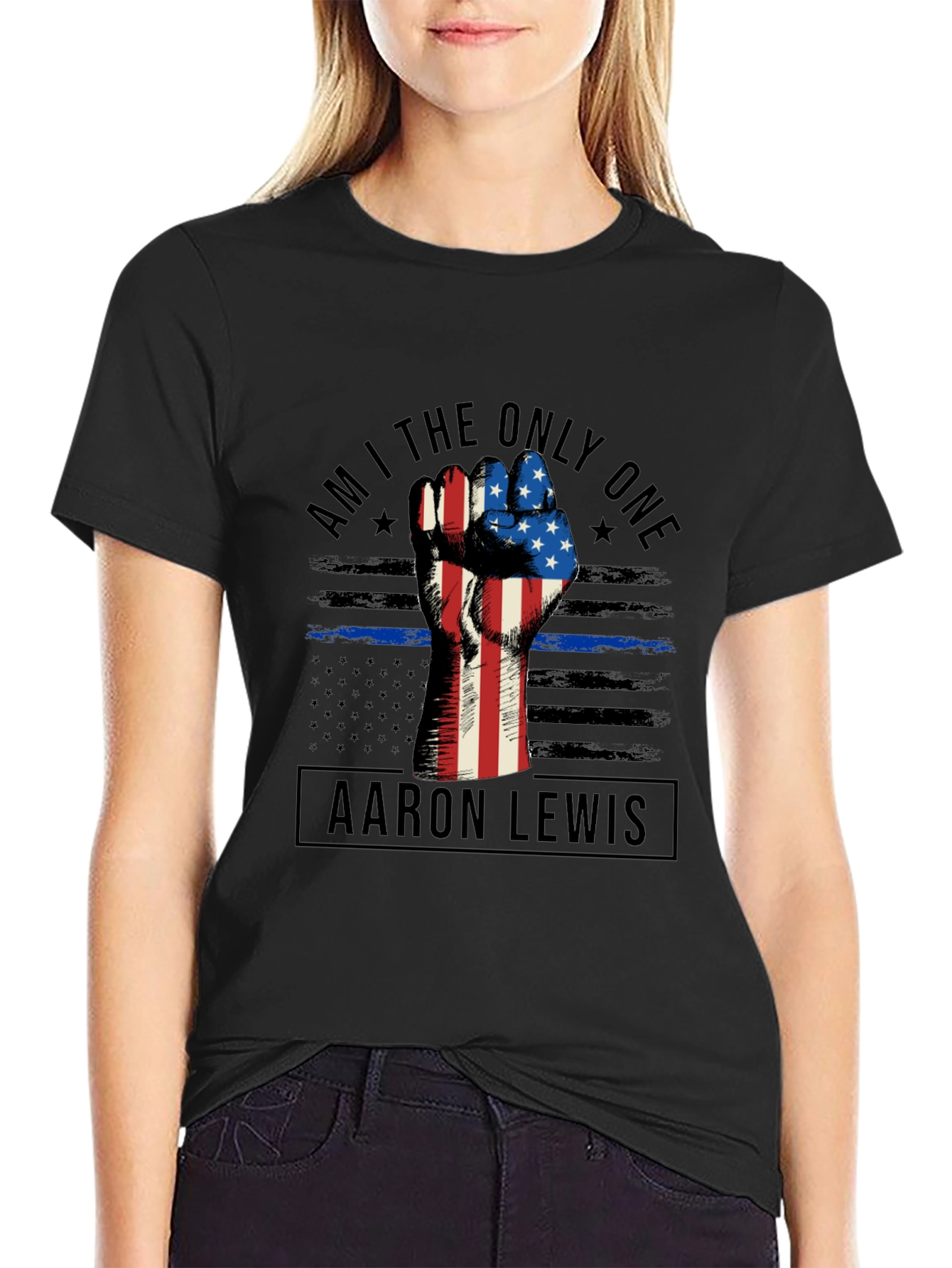 Aaron Lewis Tee - Patriotic Fist Graphic