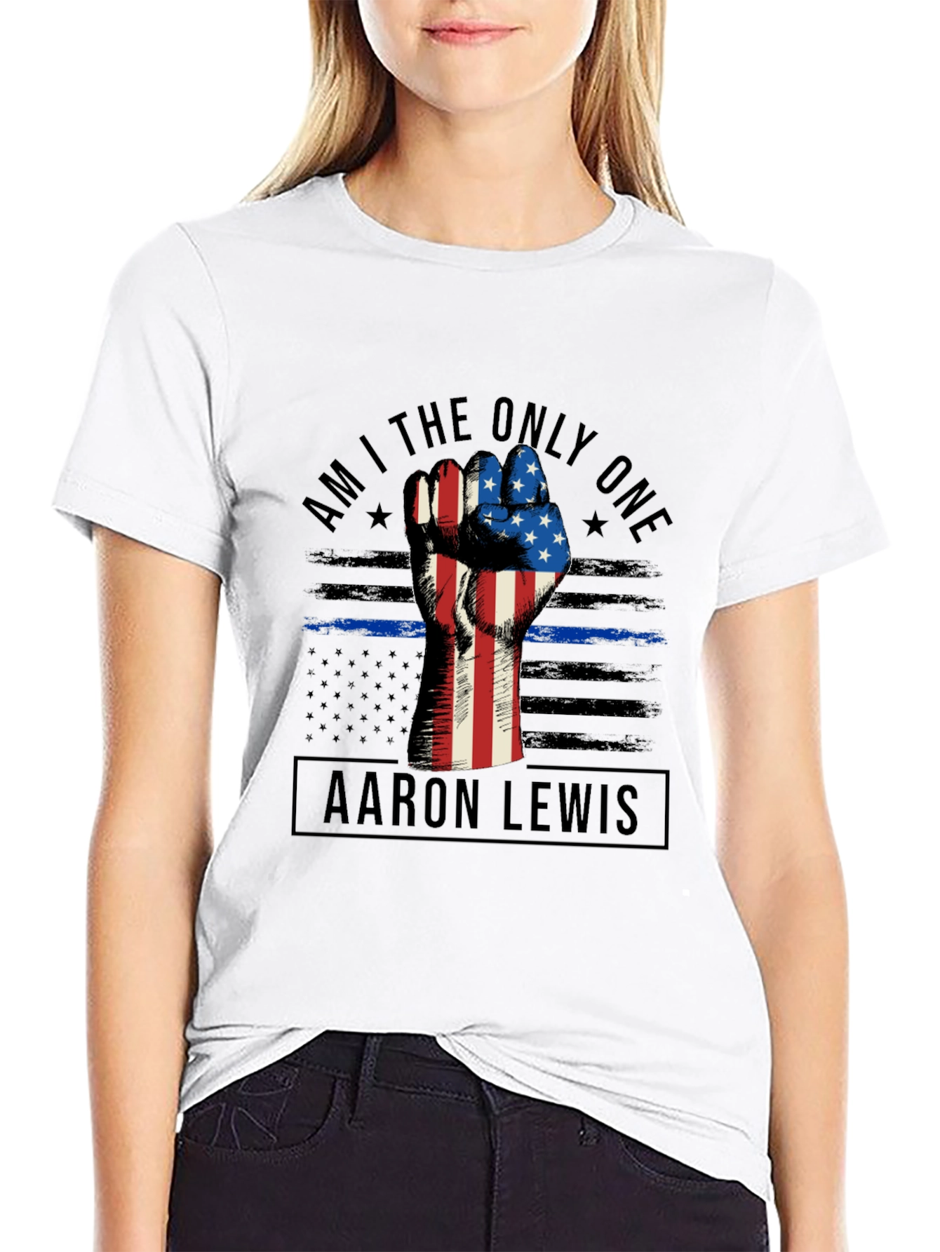 Aaron Lewis Tee - Patriotic Fist Graphic