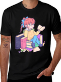 Anime Girl Reading Books T-Shirt