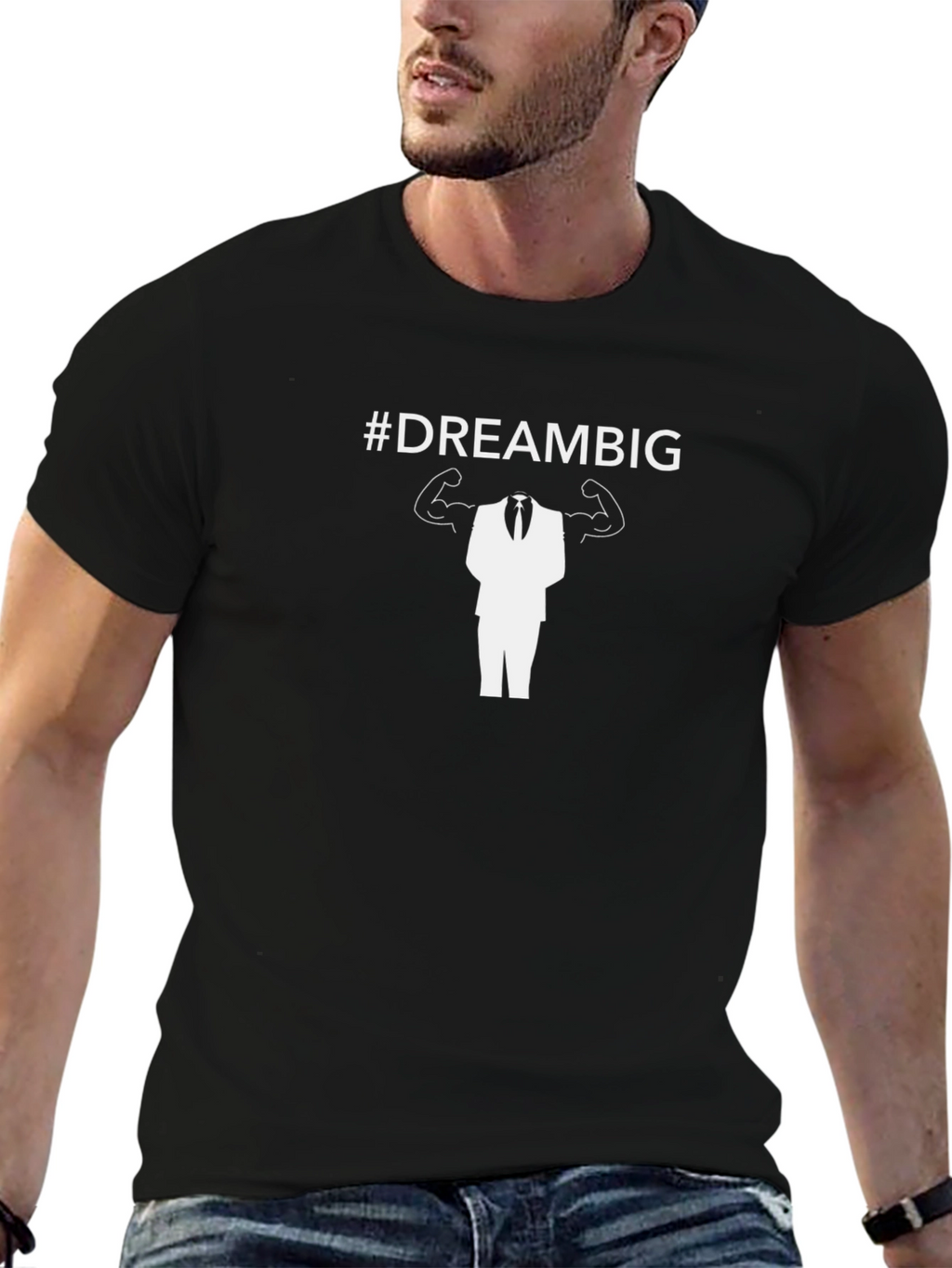#DreamBig Graphic Tee - Motivational Black T-Shirt
