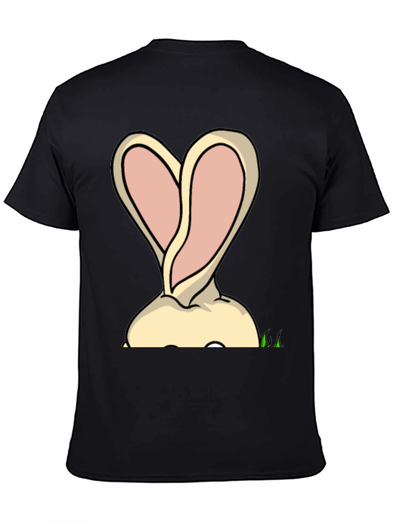 Bunny Ears Graphic Tee - Black Cotton T-Shirt