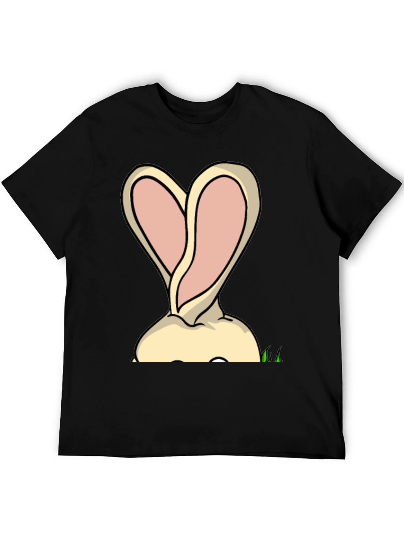 Bunny Ears Graphic Tee - Black Cotton T-Shirt