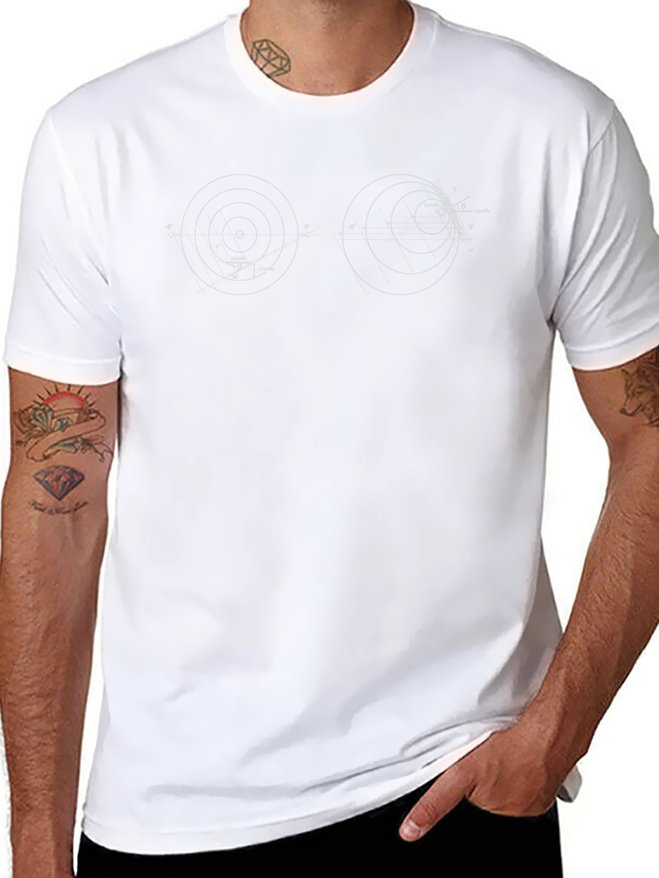 Abstract Circle Graphic T-Shirt - Black