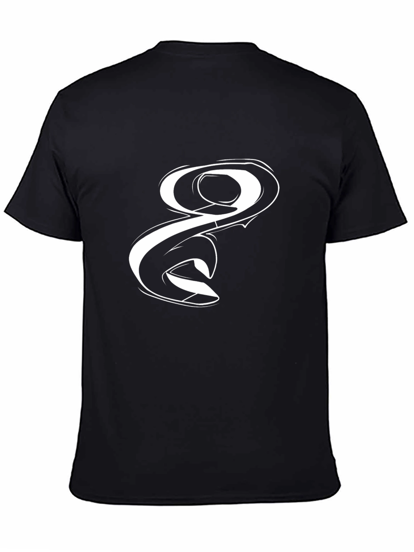 Black T-Shirt with White Graphic Design