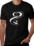 Black T-Shirt with White Graphic Design